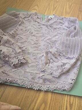 Ultra Pink Lace Blouse in Light Lavender